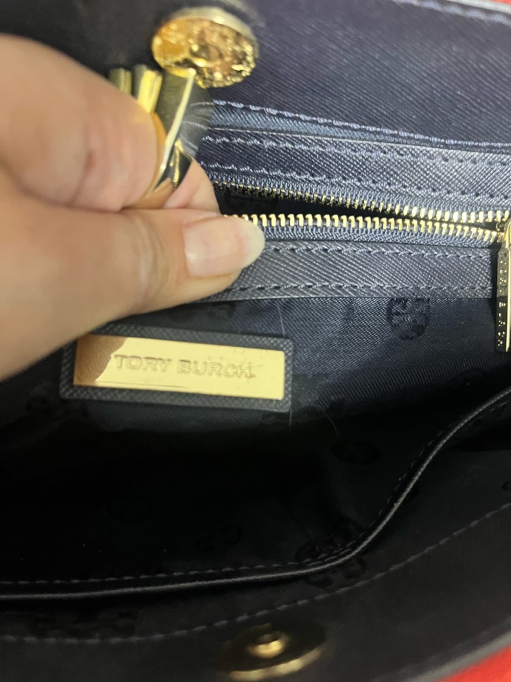 Tory Burch Black Tote with Red Heart Cutouts - Picture 12 of 15